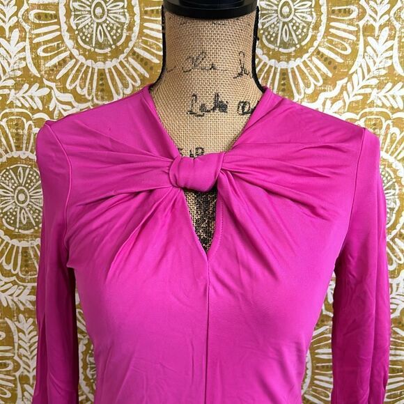 NWT FARM Rio Twist Detail Cutout Viscose Long Sleeve Bodysuit in Pink size M - Picture 8 of 14
